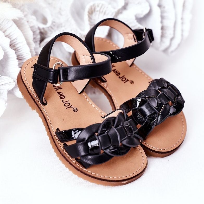Sandalias Infantiles Con Estampado Serpiente Negro Baxlee 2