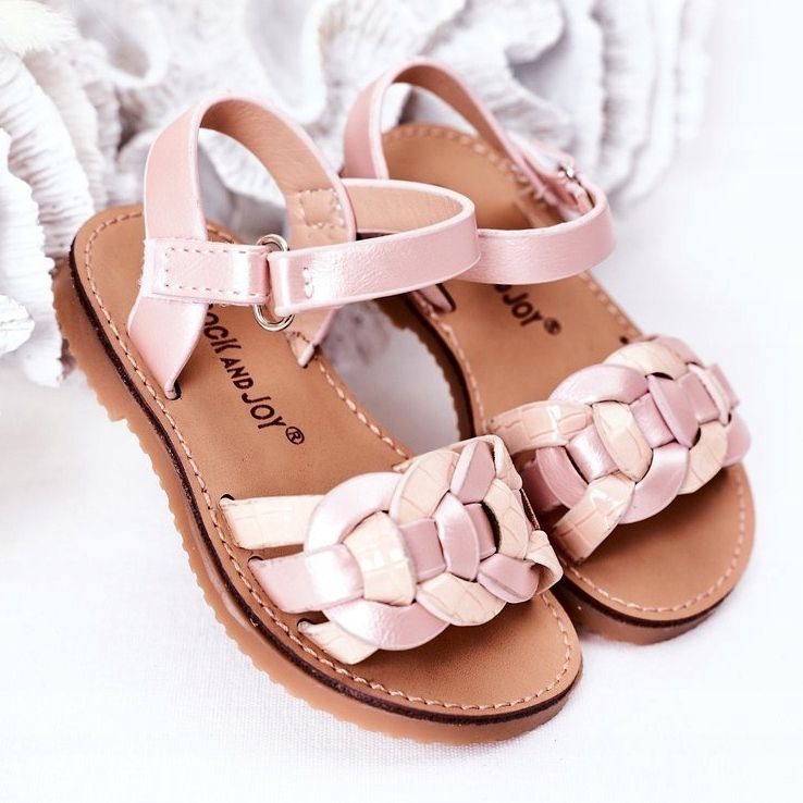 FR1 Sandalias Infantiles Con Estampado De Serpientes Rosa Baxlee rosado 2