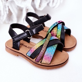 FR1 Sandalias Infantiles Con Lentejuelas Becky Negra negro multicolor 1