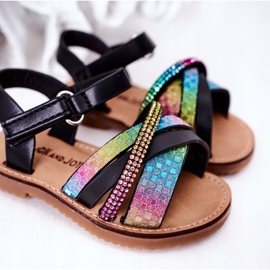 FR1 Sandalias Infantiles Con Lentejuelas Becky Negra negro multicolor 5