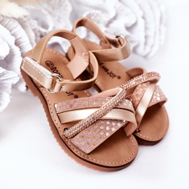 FR1 Sandalias Infantiles Con Lentejuelas Dorado Becky 2