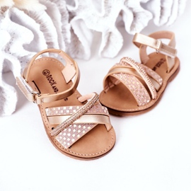 FR1 Sandalias Infantiles Con Lentejuelas Dorado Becky 3