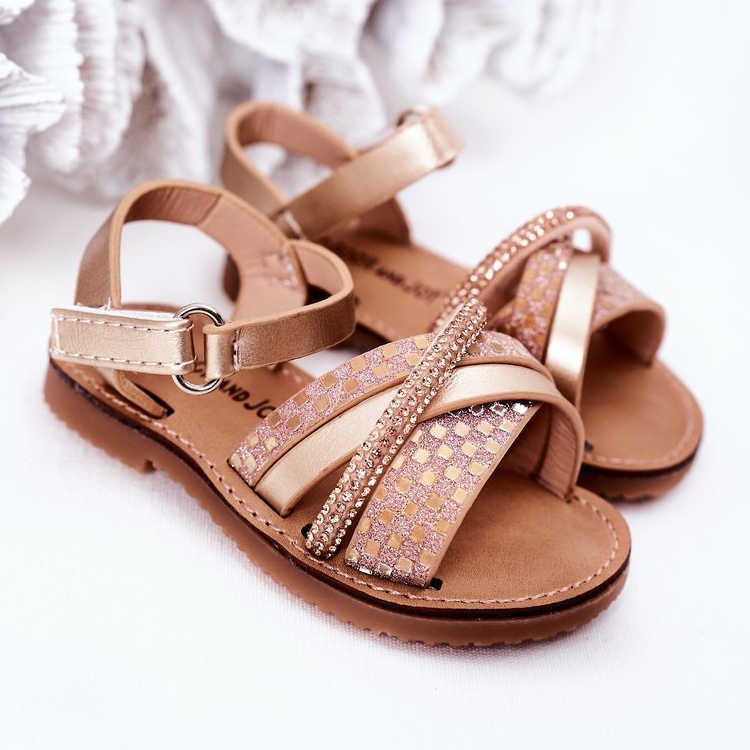 FR1 Sandalias Infantiles Con Lentejuelas Dorado Becky 1
