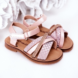 FR1 Sandalias Infantiles Con Lentejuelas Rosa Becky 1