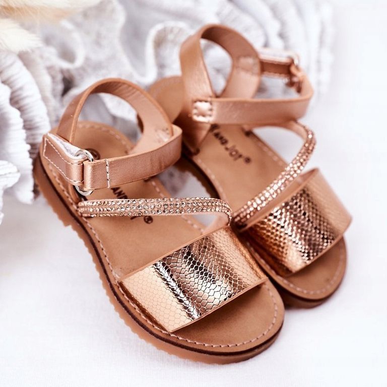 FR1 Sandalias Infantiles Con Lentejuelas Oro Rosa Blake dorado 1