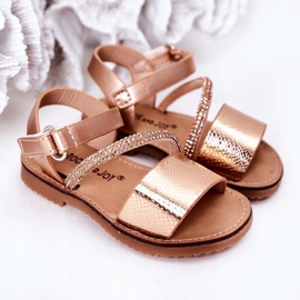 FR1 Sandalias Infantiles Con Lentejuelas Oro Rosa Blake dorado 4