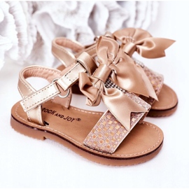 FR1 Sandalias Infantiles Con Lazo Golden Beebee dorado 4