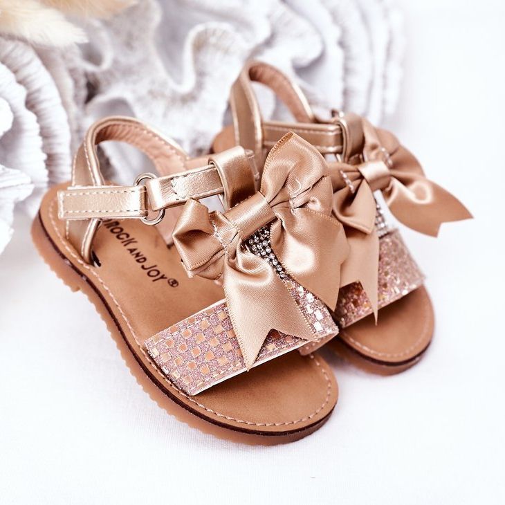 FR1 Sandalias Infantiles Con Lazo Golden Beebee dorado 1