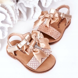 FR1 Sandalias Infantiles Con Lazo Golden Beebee dorado 3