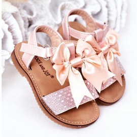 FR1 Sandalias Infantiles Con Lazo Rosa Beebee 1