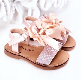 FR1 Sandalias Infantiles Con Lazo Rosa Beebee rosado 4