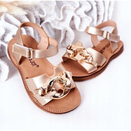 FR1 Sandalias Infantiles Con Cadena Dorada Buffy dorado 4