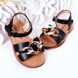 FR1 Sandalias Infantiles Con Cadena Negra Buffy negro 4