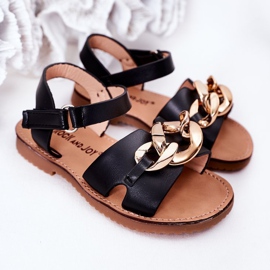 FR1 Sandalias Infantiles Con Cadena Negra Buffy negro 1