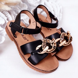 FR1 Sandalias Infantiles Con Cadena Negra Buffy negro 2
