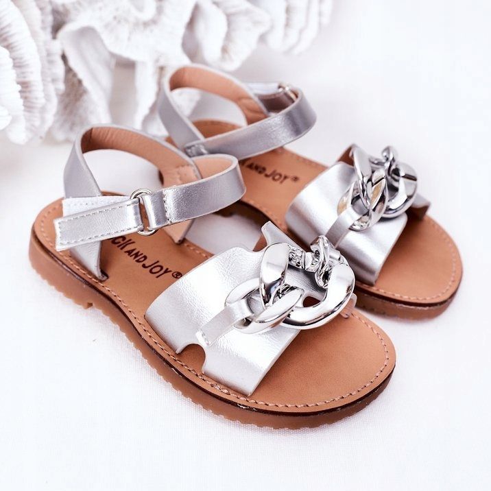 FR1 Sandalias Infantiles Con Cadena Plata Buffy 1