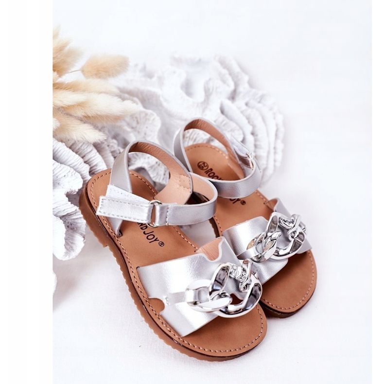 FR1 Sandalias Infantiles Con Cadena Plata Buffy 2
