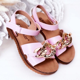 FR1 Sandalias Infantiles Con Cadena Violeta Buffy 4