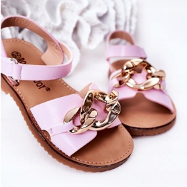FR1 Sandalias Infantiles Con Cadena Violeta Buffy 2