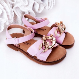 FR1 Sandalias Infantiles Con Cadena Violeta Buffy 3