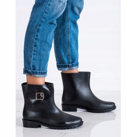 SHELOVET Chanclos con hebilla decorativa negro 2