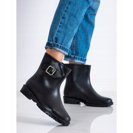 SHELOVET Chanclos con hebilla decorativa negro 1