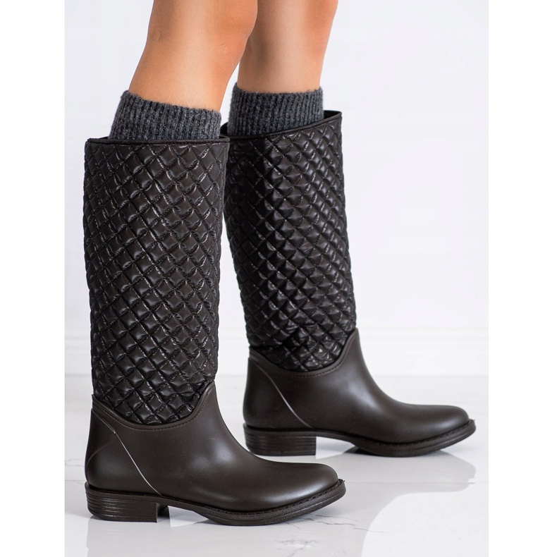 SHELOVET Chanclos altos acolchados marrón 1