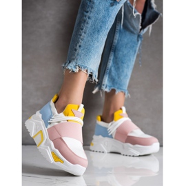 SHELOVET Zapatillas de colores en la plataforma blanco multicolor 2