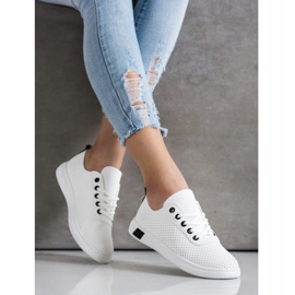 SHELOVET Zapatillas caladas blanco 2