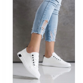 SHELOVET Zapatillas caladas blanco 3