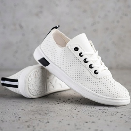 SHELOVET Zapatillas caladas blanco 1