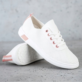 SHELOVET Zapatillas caladas blanco 1
