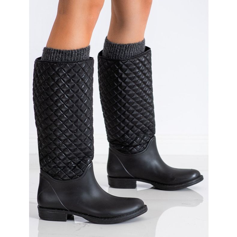 SHELOVET Chanclos altos acolchados negro 1