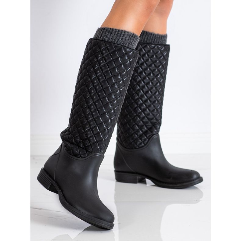 SHELOVET Chanclos altos acolchados negro 2