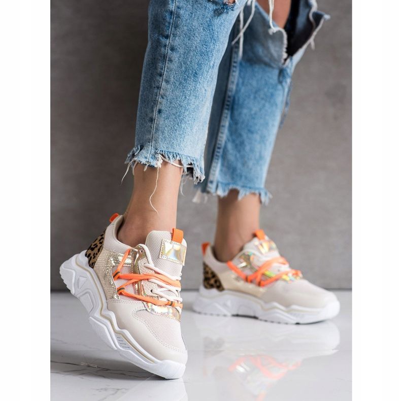 SHELOVET Zapatillas con estampado de leopardo marrón 2