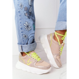Zapatos deportivos para mujer en la plataforma Lu Boo Beige multicolor 3
