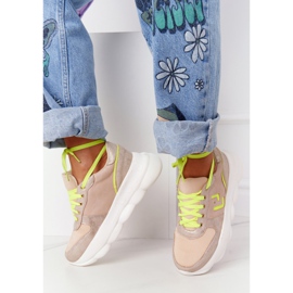 Zapatos deportivos para mujer en la plataforma Lu Boo Beige multicolor 1