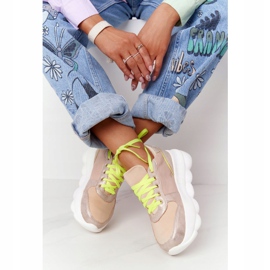 Zapatos deportivos para mujer en la plataforma Lu Boo Beige multicolor 2