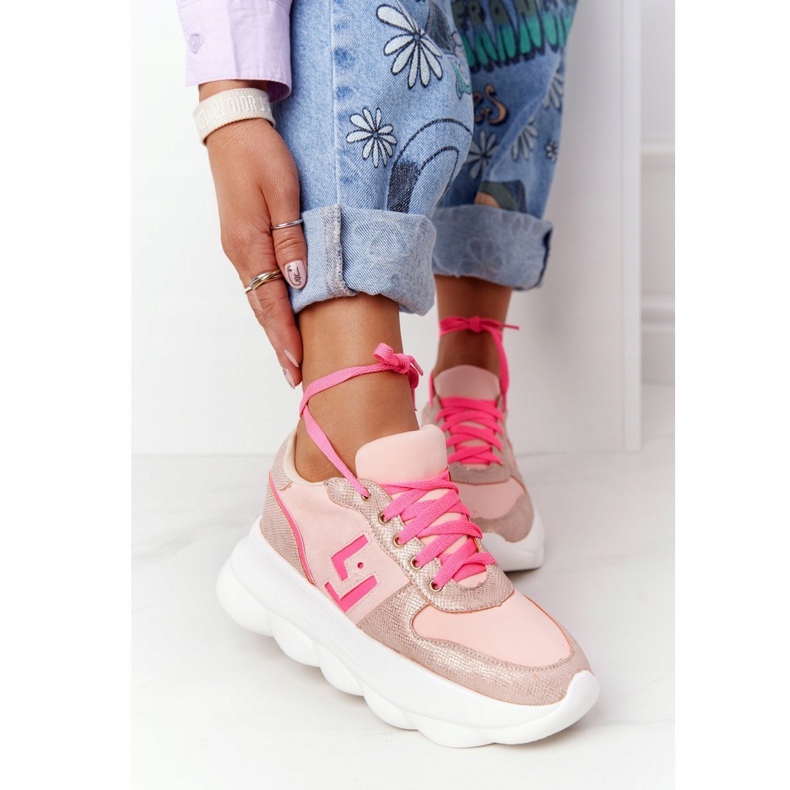 Zapatos deportivos de mujer en la plataforma lu boo rosa multicolor 2
