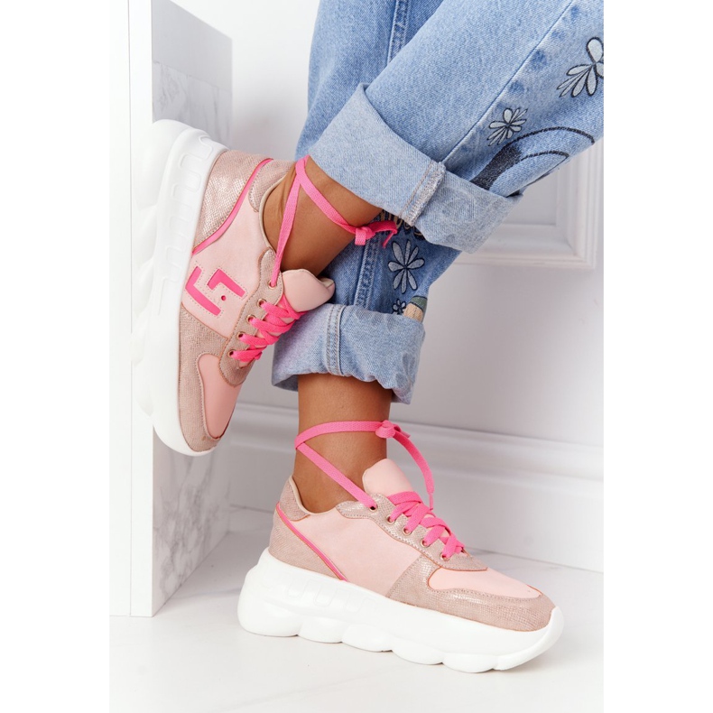 Zapatos deportivos de mujer en la plataforma lu boo rosa rosado multicolor 1