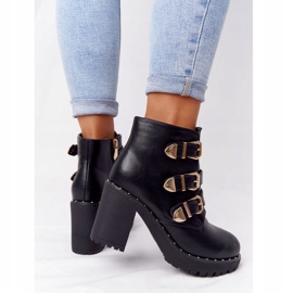 Botas en un poste con hebillas Lu Boo Black negro 3