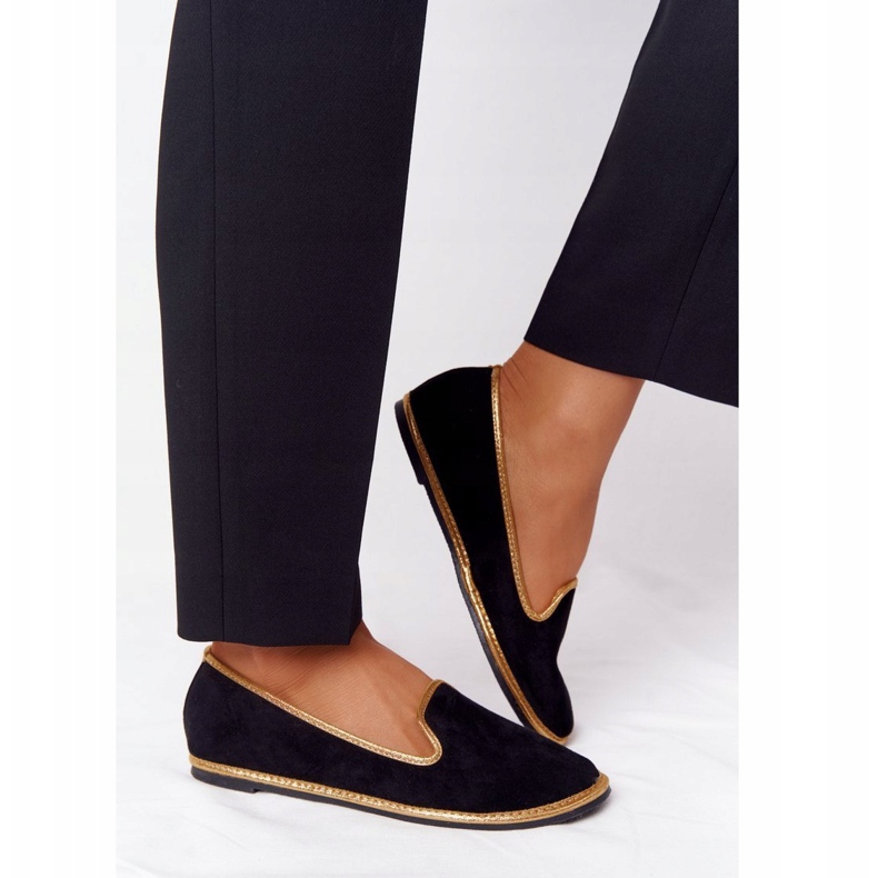 Mocasines de ante de mujer Lu Boo Black negro 1