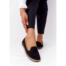 Mocasines de ante de mujer Lu Boo Black negro 2