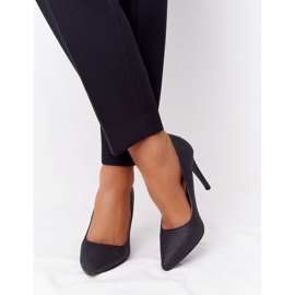 Elegantes tacones negros con purpurina Lu Boo 2