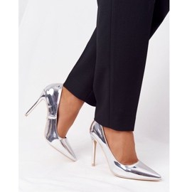 Elegantes Tacones Lacados Lu Boo Plata 1