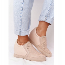 Deportivas Cuña Con Lentejuelas Lu Boo Beige marrón 2