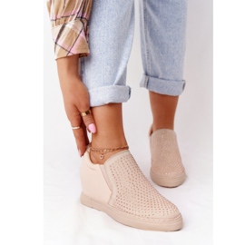 Deportivas Cuña Con Lentejuelas Lu Boo Beige marrón 1