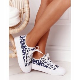 PS1 Zapatillas de Mujer en Blanco y Azul Marino Daphne 3