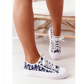 PS1 Zapatillas de Mujer en Blanco y Azul Marino Daphne 4