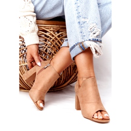 Botas de gamuza de primavera en un poste Vinceza 21-17095 Beige 2 Botas de gamuza de primavera en un poste Vinceza 21-17095 Beige 2